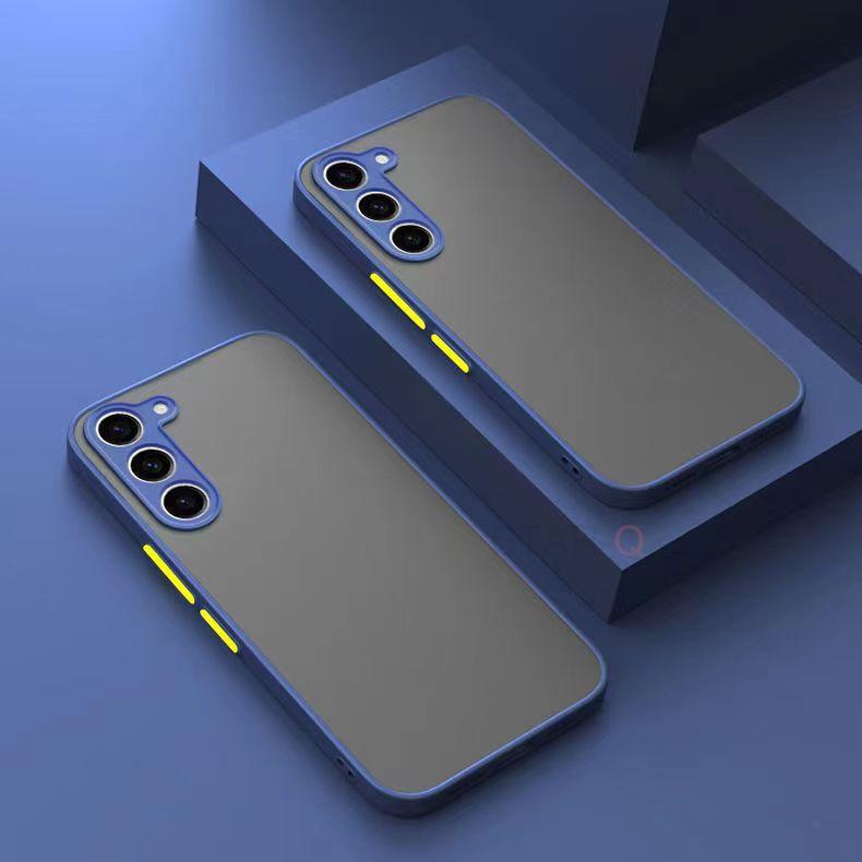 Luxury Armor Matte Hard PC Case for Samsung Galaxy S25 S24 S23 S22 S21 S20 Fe Plus S25 Ultra Bumper Shockproof Back Cover Case