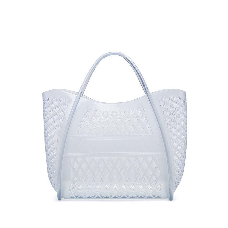 Bolsa de mão de gelatina de silicone: Cesta Versátil Vazada para Piqueniques, Compras, Praia e Banho