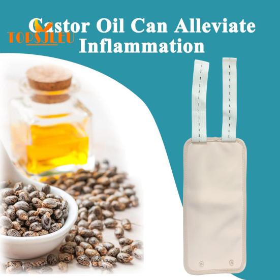 2Pcs Castor Oil Pack Wrap - Washable, Reusable, Castor Oil Compress Pad with Adjustable Elastic Strap