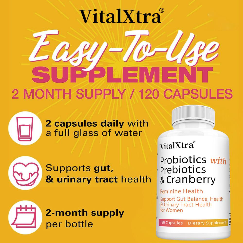 Probiotics, Prebiotics, Cranberry, 120 Capsules