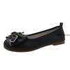 Plus Women's Shoes Bean Shoes Women's Spring Soft Sole Fat Feet Wide Fat Single A Slip-on Shoes Low Heel Round Toe Ballet Shoe
