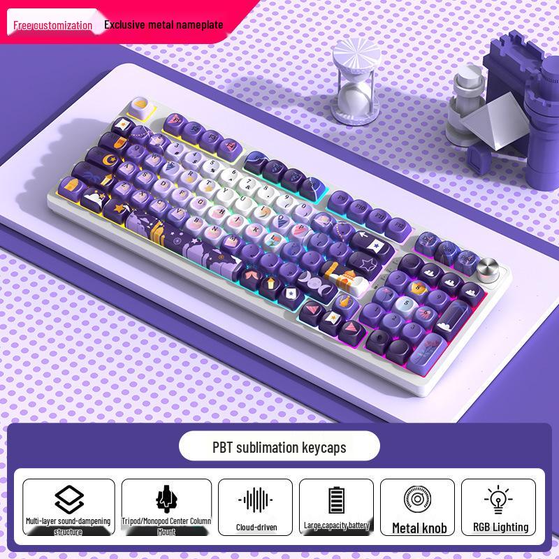 98-Key RGB Wireless Bluetooth Triple-Mode Mechanical Keyboard - Gaming, Esports & Office Customization Screen