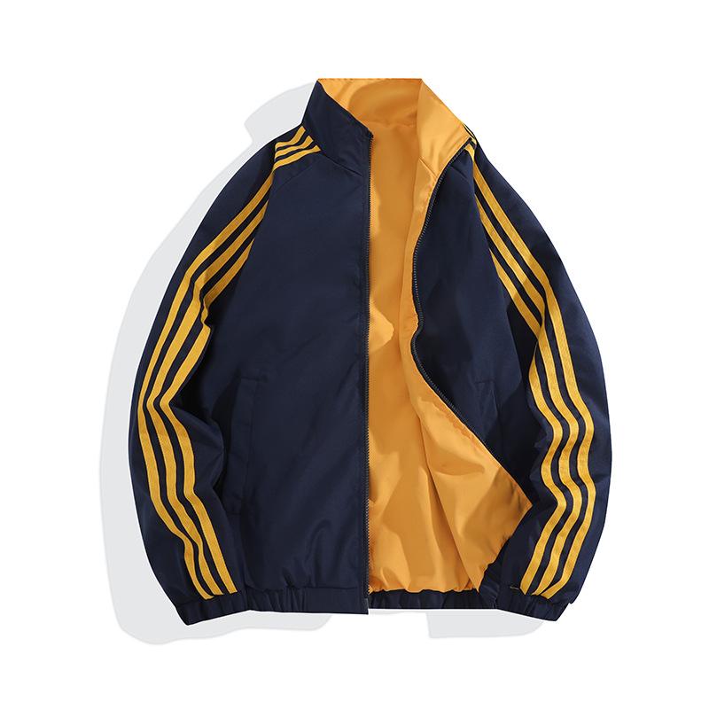 Stehkragenjacke, Herren Wende-Baseballjacke, Herren vielseitige lässige Sportjacke