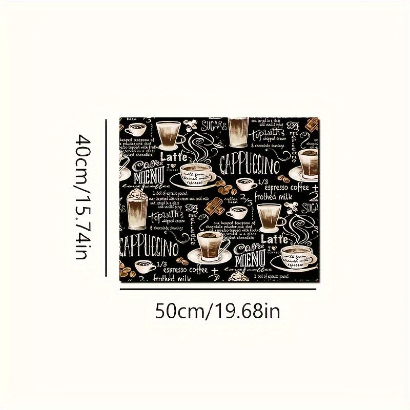 1 шт. резиновый коврик для сушки с принтом ретро-кофейной посуды для кофейни, кухонный ковер, посуда, прочный коврик для стола из диатомовой грязи, коврик для домашних животных, кофейная посуда 40*50 CM