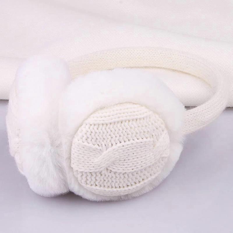 Ladies Earmuffs Plush Earmuffs Ear Muffs Winter Ear Warmers Heilwiy Gift white
