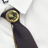 Vintage Metal Bear Pin Necktie for Women Men Preppy Student Japanese Pre Tied Adjustable Ties for Uniform School Shirt