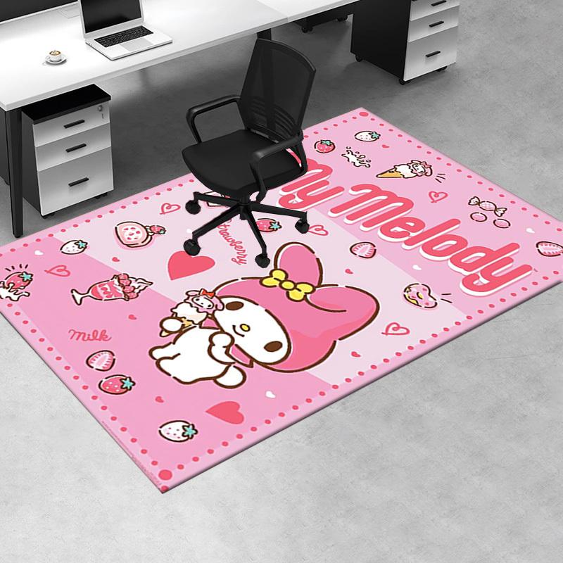 1pc Sanrio Kulomi Soft Printed Area Rug, Office Carpet, Under Chair Protector Blanket for Bathroom, Living Room, Bedroom, Laun