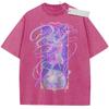 Summer Mens Purple Washed T  Shirt Sailor Moon  Chibiusa Dreamy Ribbon High  Quality Fabric for Casual Shopping