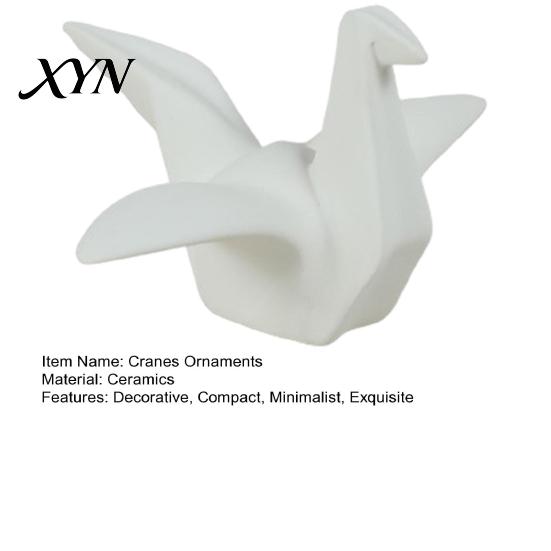 Décor Oiseau Origami Grues Géométriques Figurine, Sculpture Moderne, Accent Décoratif Minimaliste pour Étagère, Sculpture Créative Nordique pour Bureau Bibliothèque