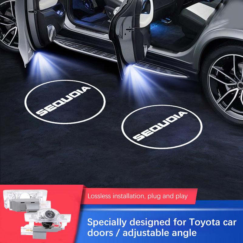 

2Pcs HD Lamp for Toyota Sequoia 2008 2009 2010 2011-2022 2023 2024 Car Door Welcome Lights Laser Projector Logo Wireless Sensing 2PCS