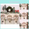 Elegant European Style Christmas Wreath Featuring Charming Snowman Reindeer And Elderly Figurines