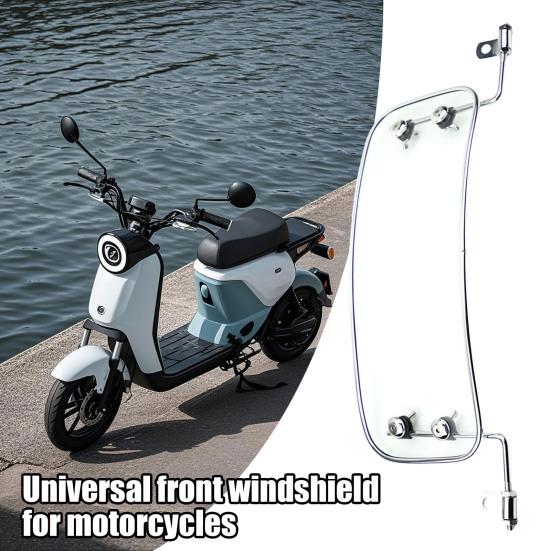 Motorcycle Deflector, Adjustable Bracket High-Definition Windshield, Transparent Wind Protection Board Universal for Electric Bike Scooter