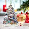 1pcs Christmas Reindeer Sleigh Santa Figurine 2D Acrylic Christmas Santa Claus On Sleigh Decoration Holiday Party Supplies