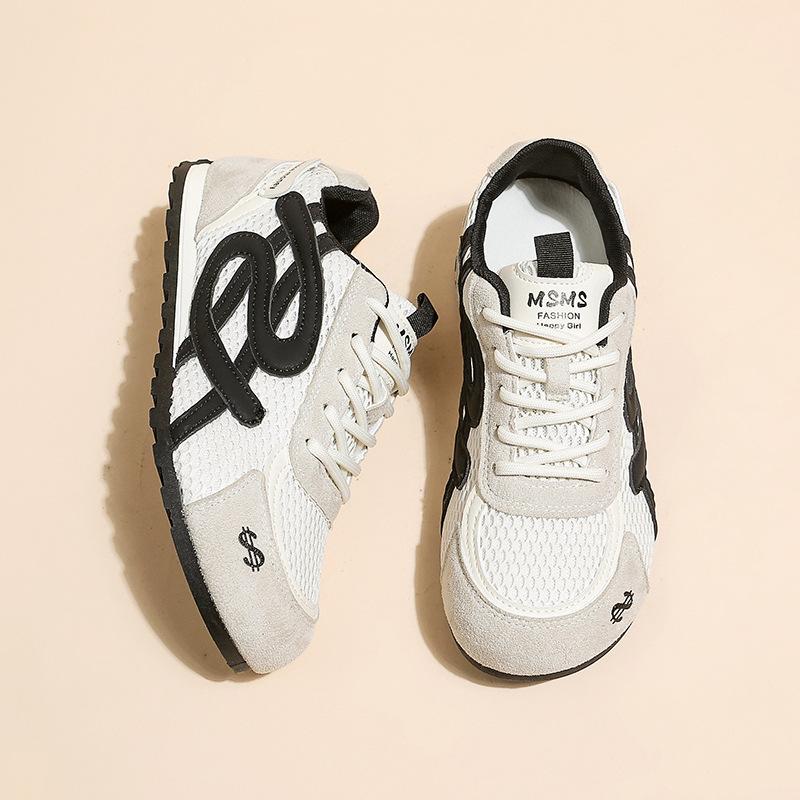 2025 autumn new thick-soled Forrest Gump shoes women's black popular mesh sports jogging shoes casual moral training dad shoes