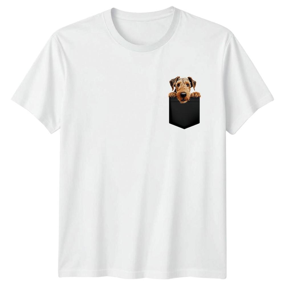 Airedale Terrier Dog Pocket Animals Dogs Unisexs TShirt Unisexs Tee Graphic Top S