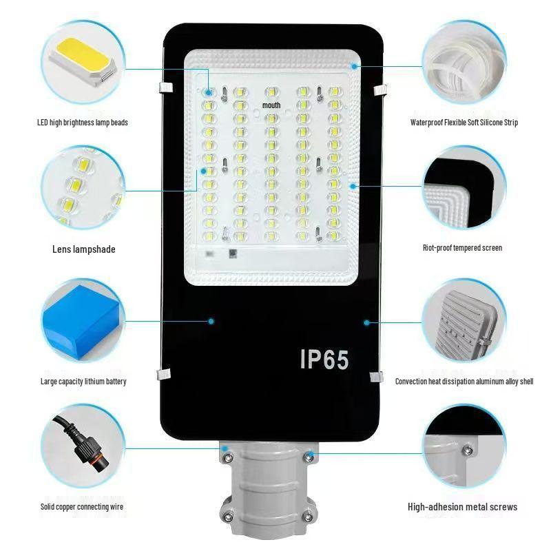 Solar Street Light Set with Pole - LED Outdoor Lighting for Rural Projects