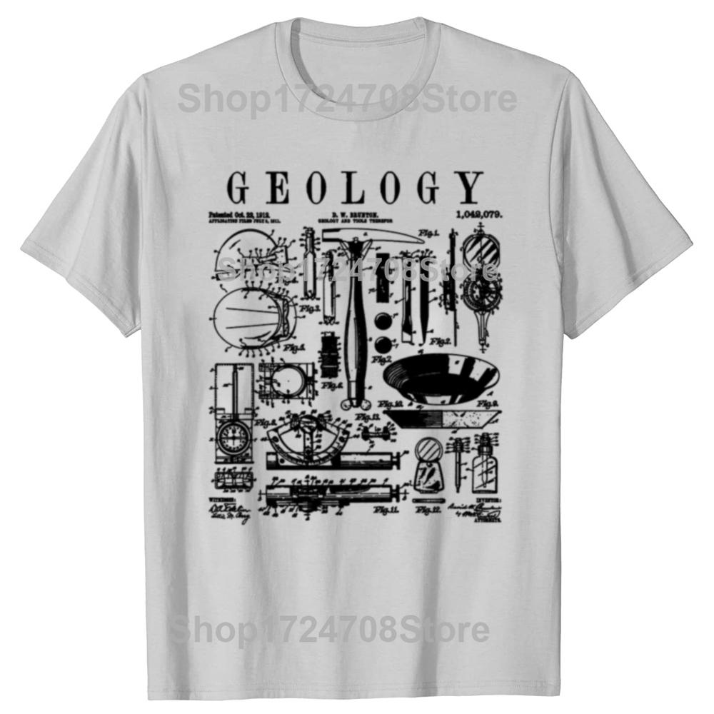 New Geology Geologist Field Tools Vintage Patent Print T-Shirt Cotton Clothes Graphics Short Sleeve T Shirt Men's Clothing