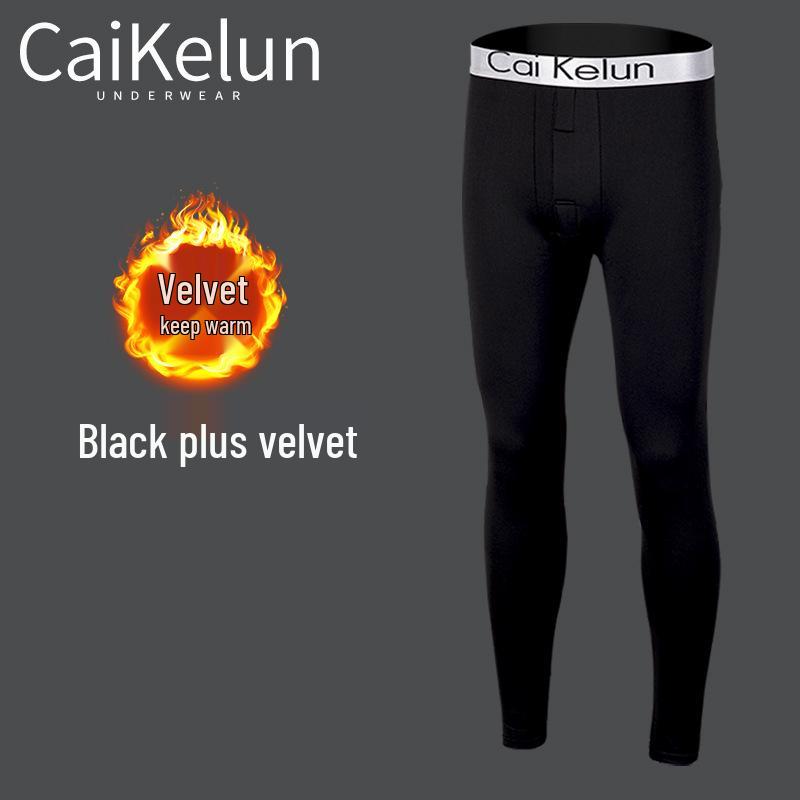 Herren Übergröße Thermofleecegefütterte Wollleggings für den Winter - Enganliegend, Verdickt und Warm
