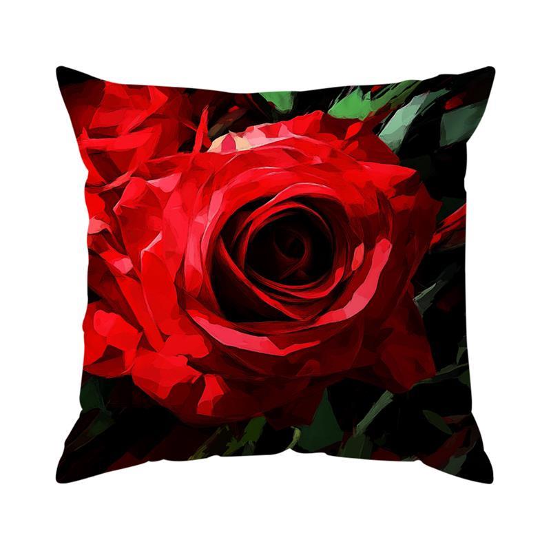 

Home Decor Red Roses: Intricate Patterns for Cushions Pattern Cushion Cover Suitable for Sofa Bedroom Car Pillow Cover 16x16Inch