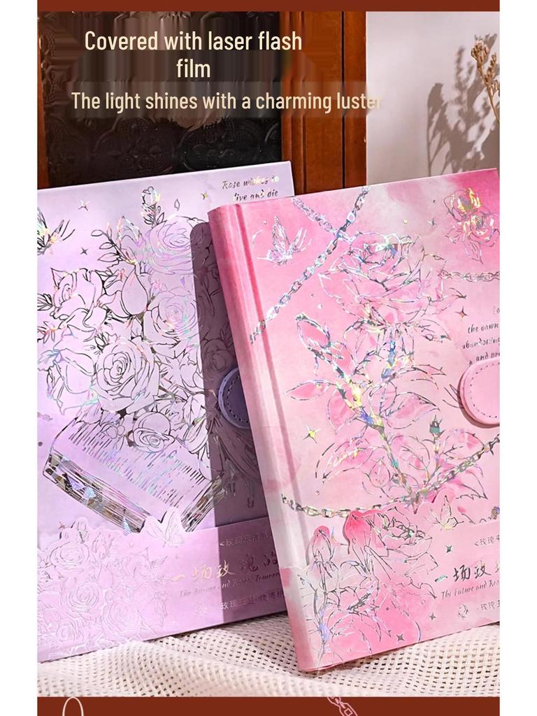 Retro Notatnik Rose Art B6 z Magnetycznym Zapięciem i Hot Stampingiem