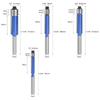 4Pcs Double Bearing Trimming Cutter Woodworking Milling Cutter Bearing Straight Cutter Woodworking Milling Accessories
