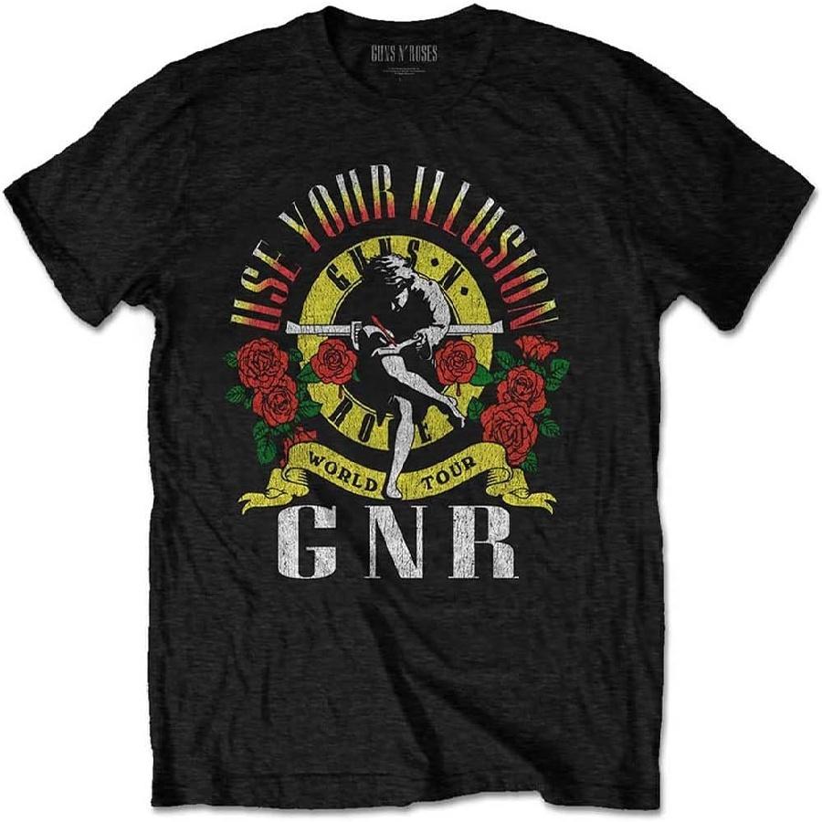 Guns N  Roses Men s UYI World Tour Slim Fit T-Shirt XX-Large Black XXXXXL чёрный