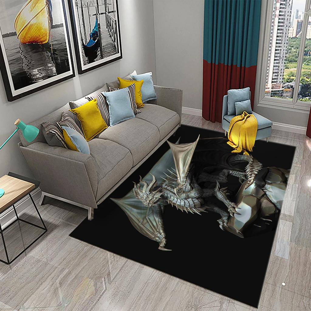 Dragon Animal Carpet for Living Room Bedroom Bathroom Soft Non-slip Mat Carpets Creative Fashion Door Large Mat Bath Mats Gifts