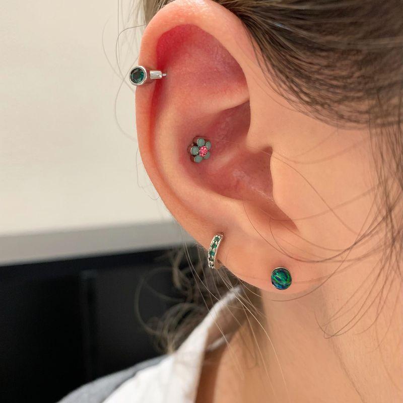 Unique Ear Bone Stud Medical Titanium Steel Ear Studs Ear-Caring Titanium Alloy Earrings Female Small Earrings Ear Bone Ring Circle Ear Ear Bone Pin