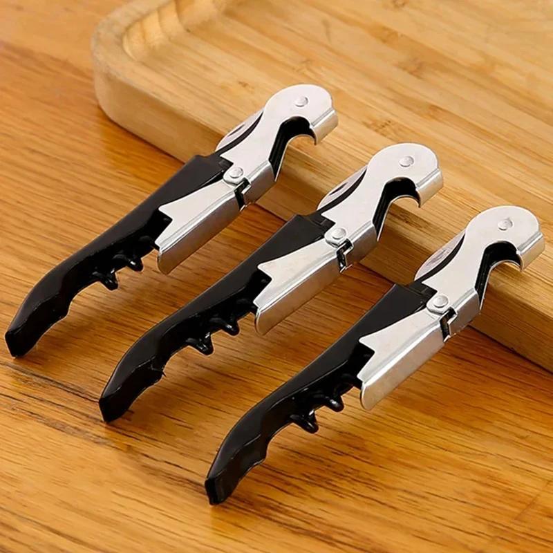 3PCS Portable Screw Corkscrew Stainless Steel Professional Red Wine Opener Multifunction Wine Beer Bottle Opener Kitchen Tools