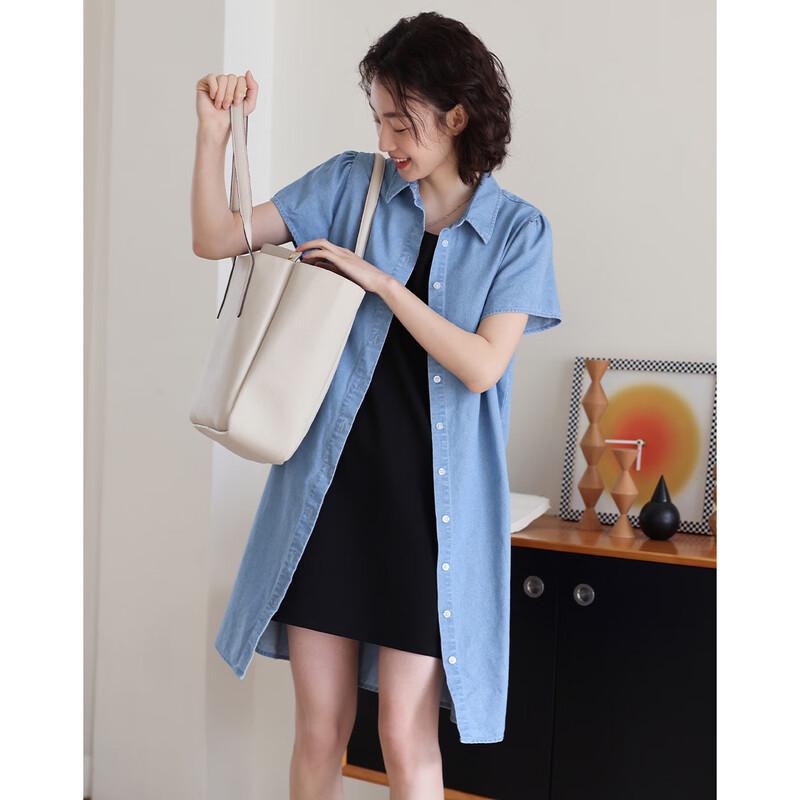 Джинсовое платье-рубашка DeMana с пышными рукавами L