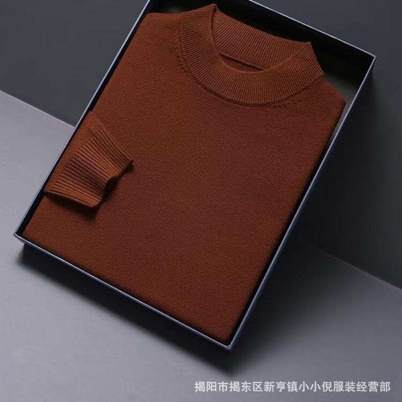 Mens Thickened Warm Half Turtleneck Knitted Sweater Casual Winter Pullover
