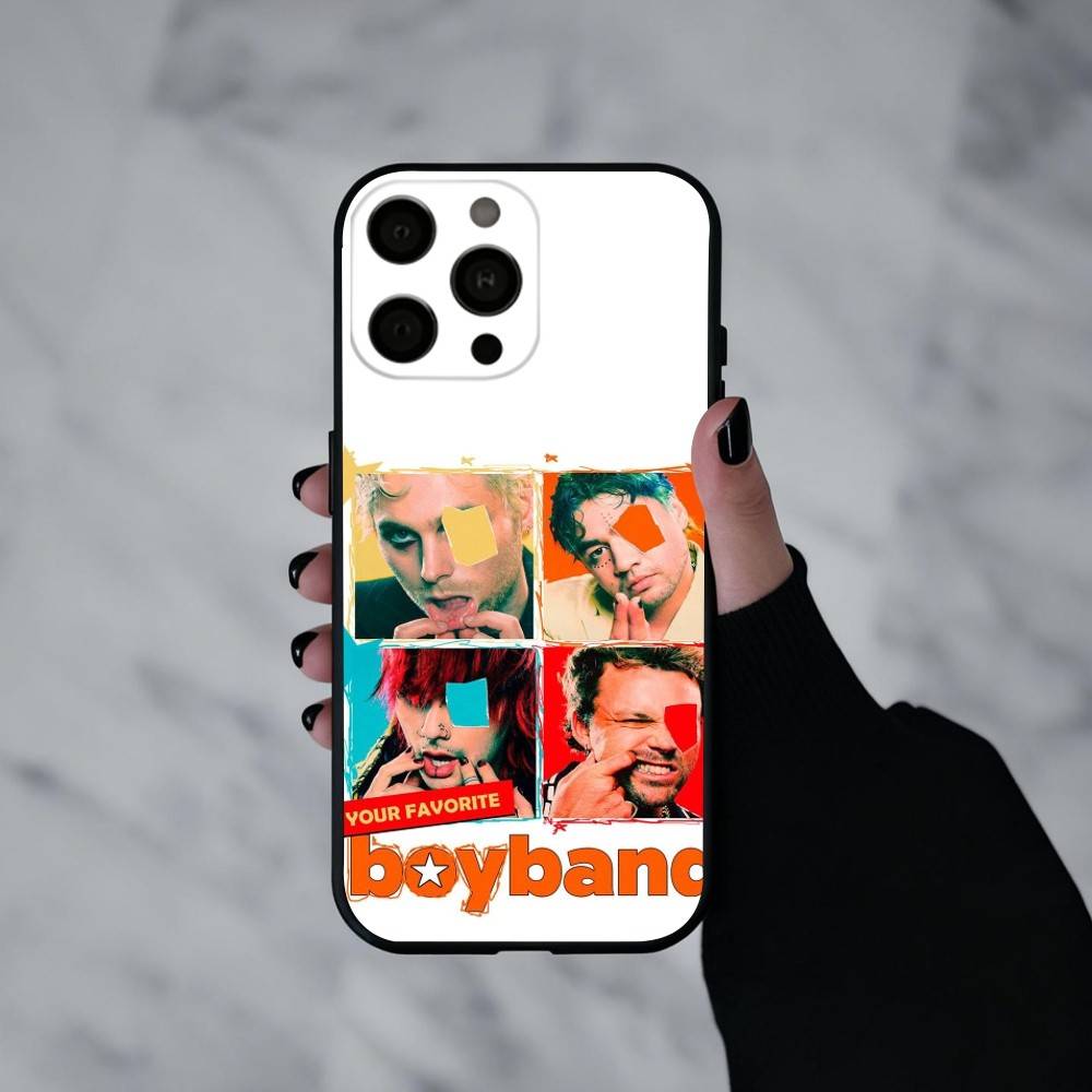 

P-Popular Rock B-Band 5-5SOS Phone Case For iPhone 17pro, 16,15,14,13,12,11 X XR Plus,Others Soft Black Cover iPhone17air