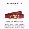 Womens Genuine Leather Belt With Zinc Alloy Buckle Slim 2.4cm Waistband Business Casual Outfits Adjustable 100/110cm