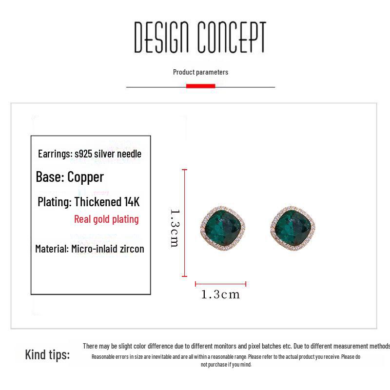 New Summer Fresh Green Crystal Earrings - Stylish, Unique, Simple Design