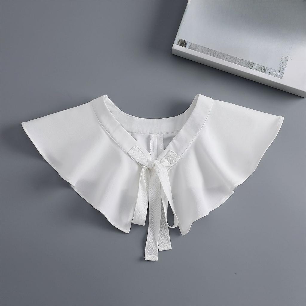 Women Lace Shirt Detachable Collar Wraps Blouse Tops Lapel Fake Collar Shawls Ladies Dress Small Cape Fuax Cols Decor