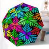 1 pièce Parapluie Pliant Automatique Motif Feuilles Colorées - Structure en Fer à 8 Baleines, Pare-Soleil Portable avec Poignée en Plastique yy250731307