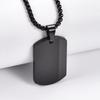 Blank Tag Men's Pendant Necklaces Stainless Steel Chain Necklace Square Pendant  For Men and Women