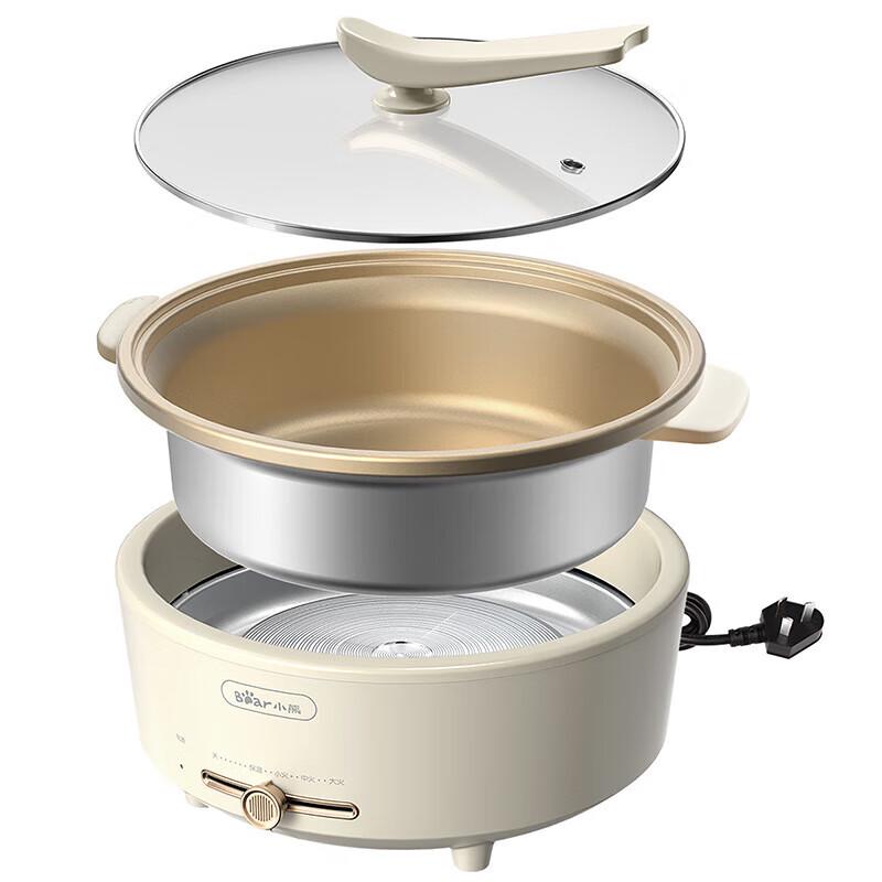 BEAR Oală electrică fierbinte multifuncțională detașabilă de 5L, priză CN (adaptor inclus)