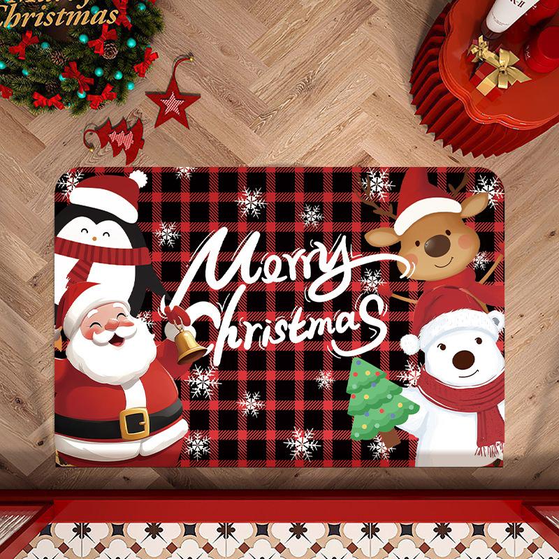 

Christmas Holiday Mat Toilet Door Mat Door Toilet Bathroom Diatom Mud Slip-resistant Moisture-wicking Mat Durable 40 * 60CM