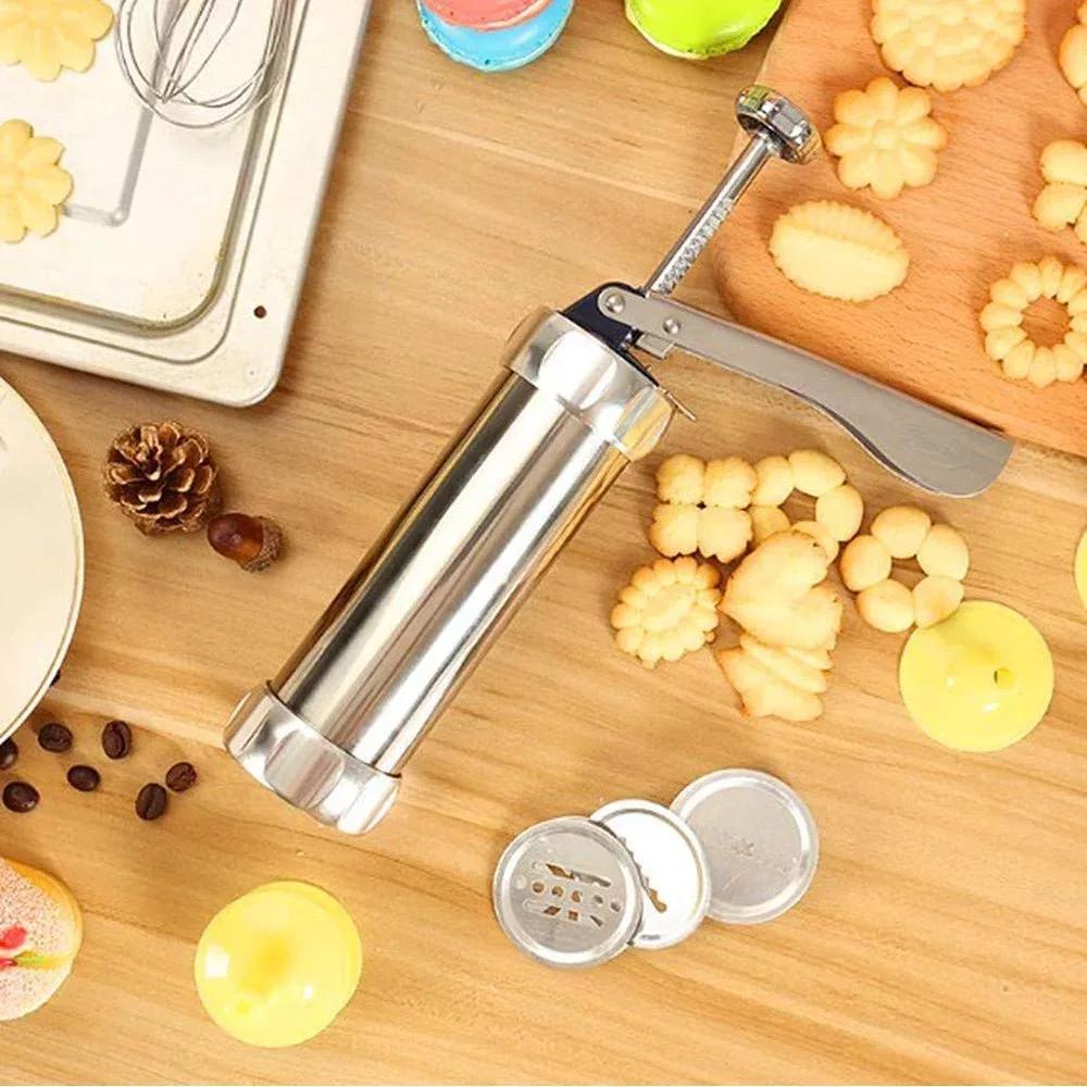 10/20pcs Cookie Press Machine Stainless Steel Biscuit Extruder Press Cookie Gun Kit Set DIY Biscuit Maker Baking Supplies