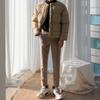 Winter Thickened Cotton Coat for Men, Stand-up Collar, Short Cotton-padded Jacket, Boys' Loose Bread Coat, Korean Style Cotton Coat