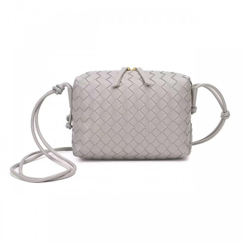 Handwoven Mini Square Crossbody Bag Women Soft PU Leather Shoulder With Zip Urban Chic Style
