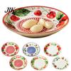 Manual Food Grinder Ceramic Garlic Grater Plate, Cherry/Watermelon/Strawberry Print, Raised Grinding Kitchen Essential Tool Texture Masher for