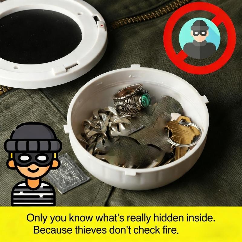 Easy Installation Realistic Smokes Detector Hiddening Safe Box For Valuables Discreet Storage Solution for Jewelry Money