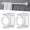 BAAU Curtain Rod Hooks Holder Punch-Free Self Adhesive Clothes Rail Bracket Clamp Shower Curtain Hanging Rod Holders