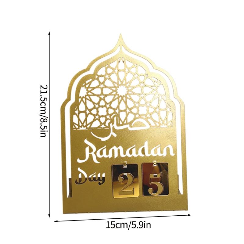 Acrylic Ramadan Ornament Eid Mubarak Moon Star Castle Shape Crafts Islamic Muslim Diy Decoration Supplies Party Gift