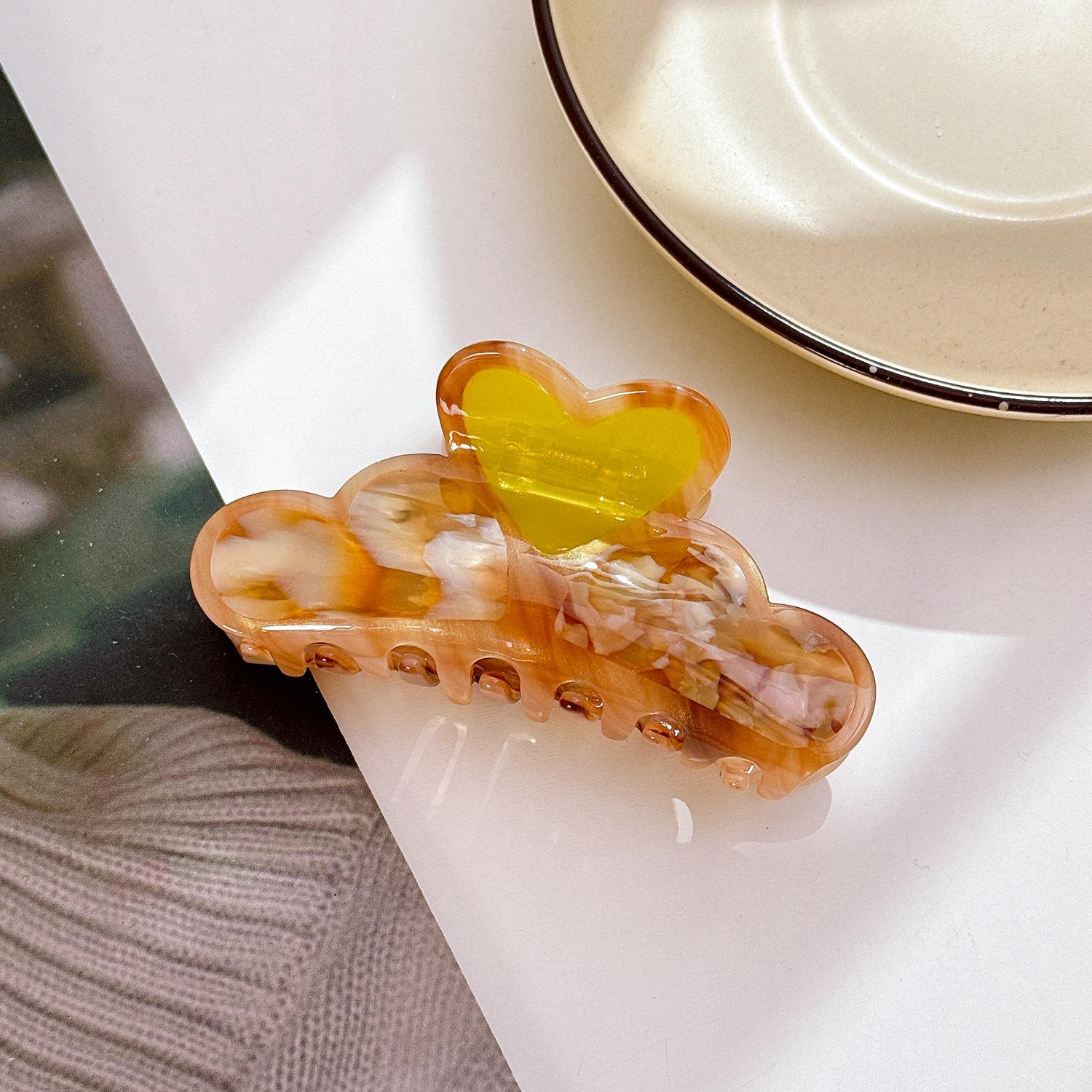 

Трендовая заколка-краб большого размера в изысканных цветах, идеально подходящая для любителей моды Coffee Yellow9.4cm