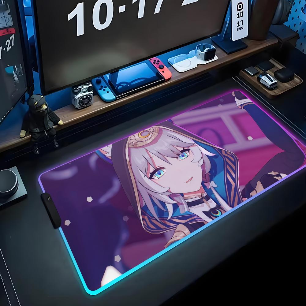 

cifera Mouse Pad RGB Gaming Mousepad Big LED Pad PC Desk Mat Luminous Mouse Pad Large Keyboard Mats Table Rug With Backlit RGB600x300x3mm
