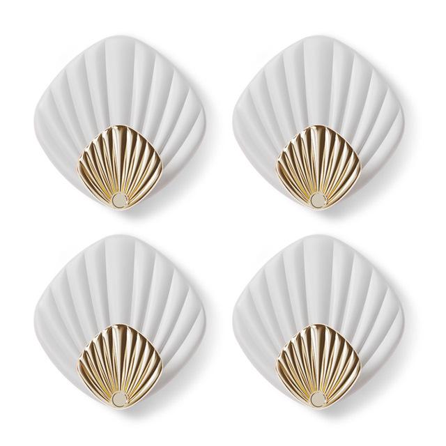 Nordic Style Wall Hanging Hook Seashell Shape Punch-Free Strong Glue Hook Bathroom Kitchen Wall Mounted Seamless Sticky Hook