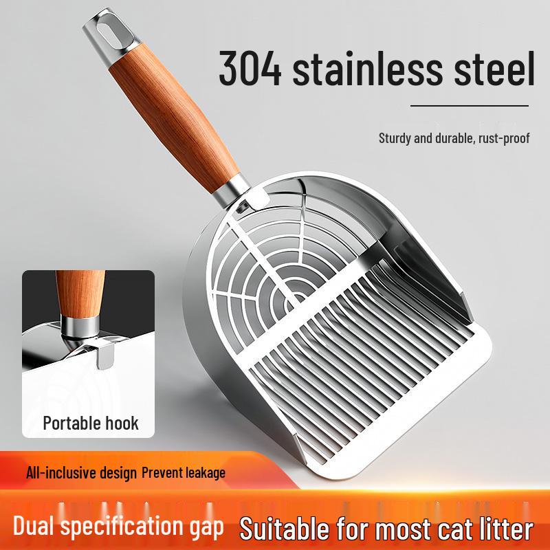 Stainless Steel Cat Litter Scoop with Fine Holes for Tofu and Mineral Litter